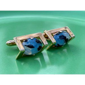 Vintage 1960s Swank Opal Glass Mens Cufflinks